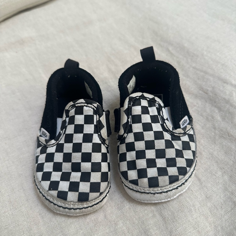 Vans Kids Black and White Checkered Slip-On Sneakers